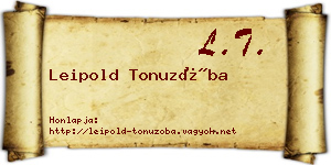 Leipold Tonuzóba névjegykártya
